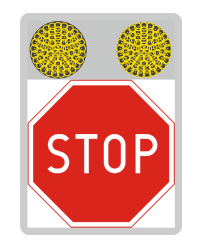 Znak drogowy aktywny B-20 prewencyjny STOP solarny LED-